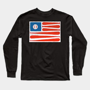 Baseball Lover American Flag Baseball Long Sleeve T-Shirt